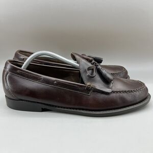 G.H.BASS Weejuns Kiltie Tassel Loafers Men Size 10.5 D Brown Leather Casual Shoe